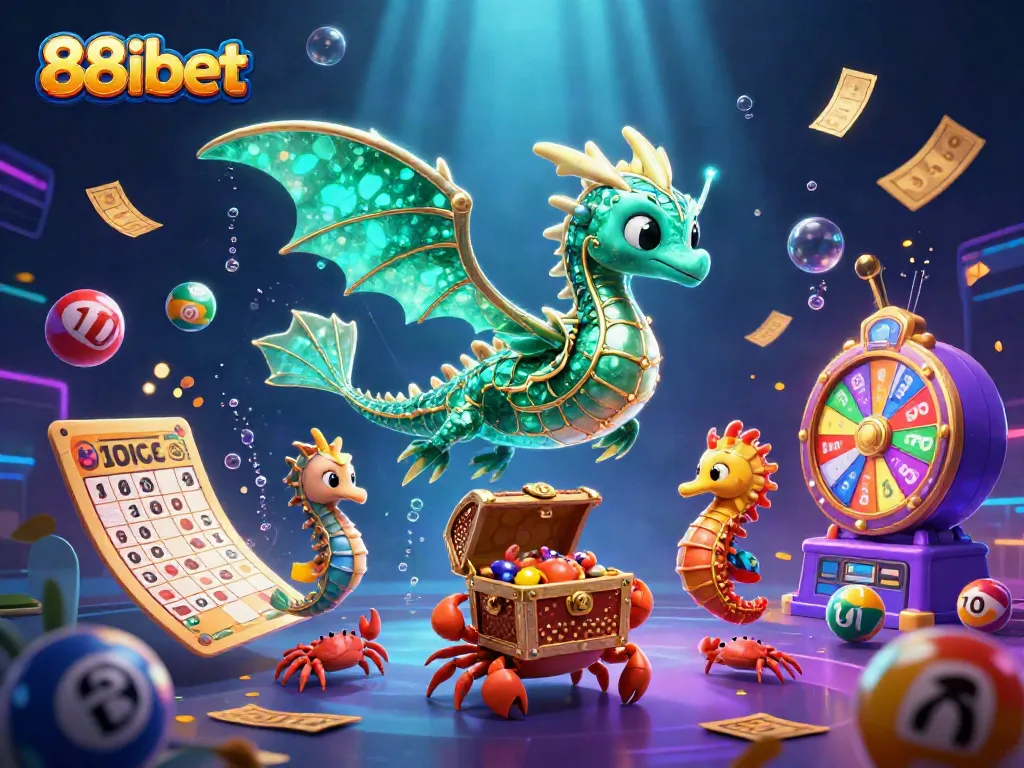 Experience the vibrant world of 88ibet, featuring a colorful underwater scene with mystical creatures.